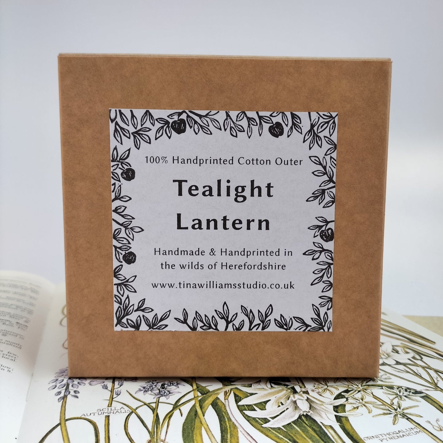 Hand-printed Tealight Lantern - Foxgloves
