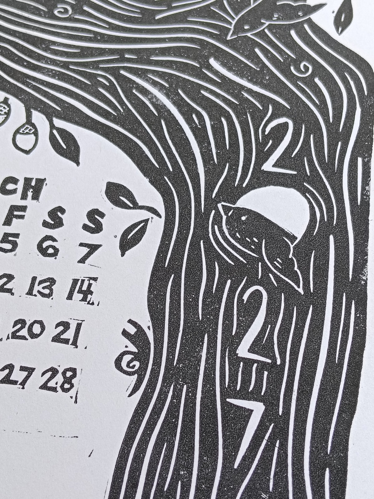 Hand-printed 2027 Calendar - A Woodland Year