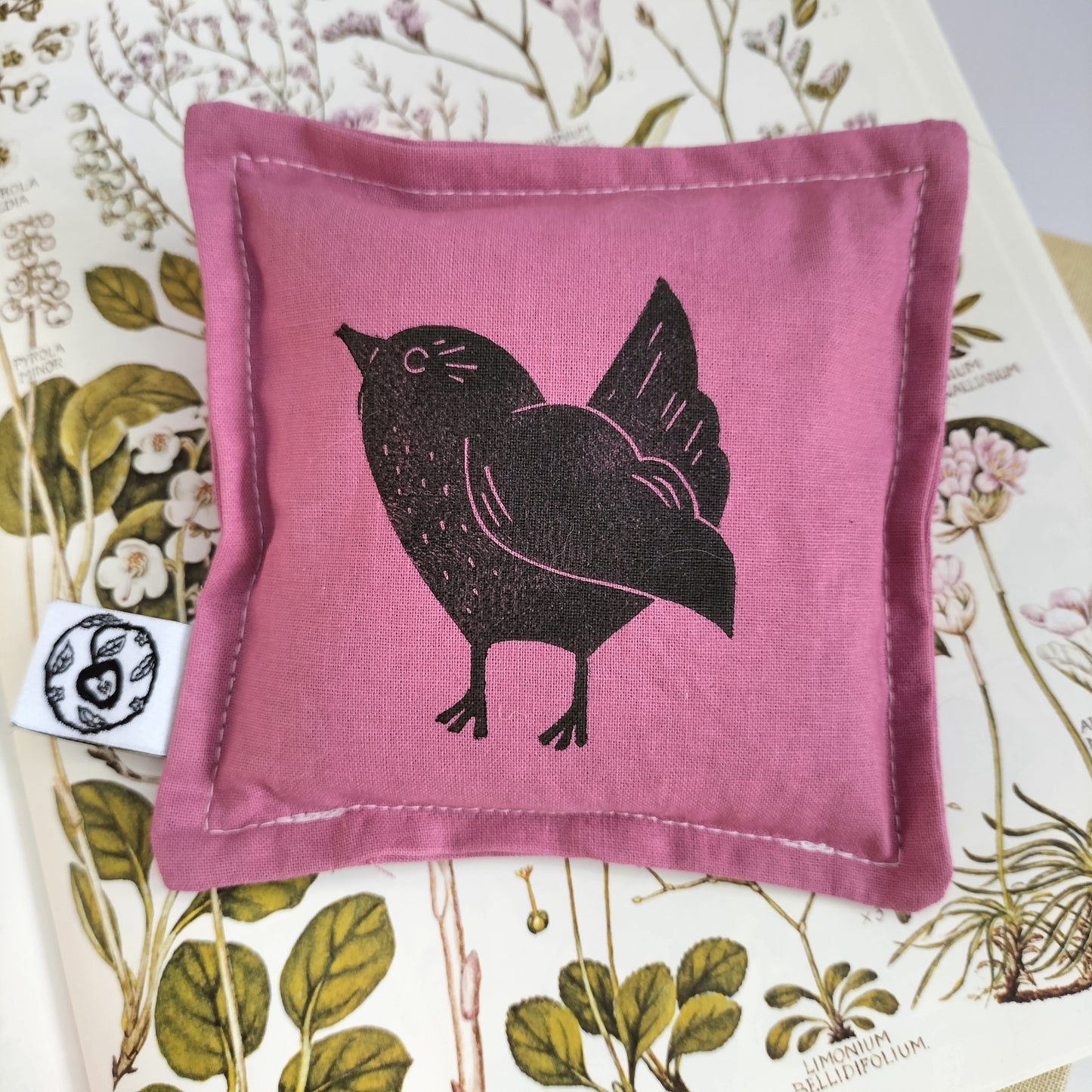 Hand-Printed Cotton Lavender Bag - Wren