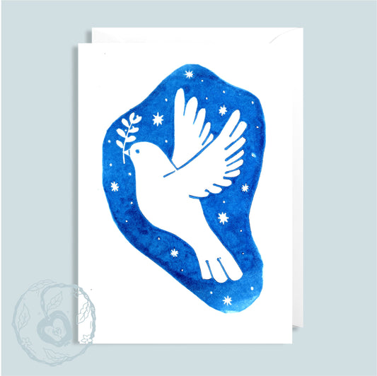 Dove (Blue) - Greetings Card