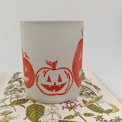 Hand-printed Tealight Lantern - Pumpkins