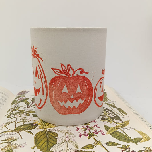 Hand-printed Tealight Lantern - Pumpkins