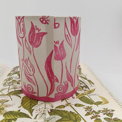 Hand-printed Tealight Lantern - Tulip Patch - Pink
