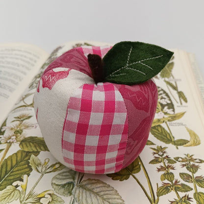 Patchwork Apple Pin Cushion - Pink