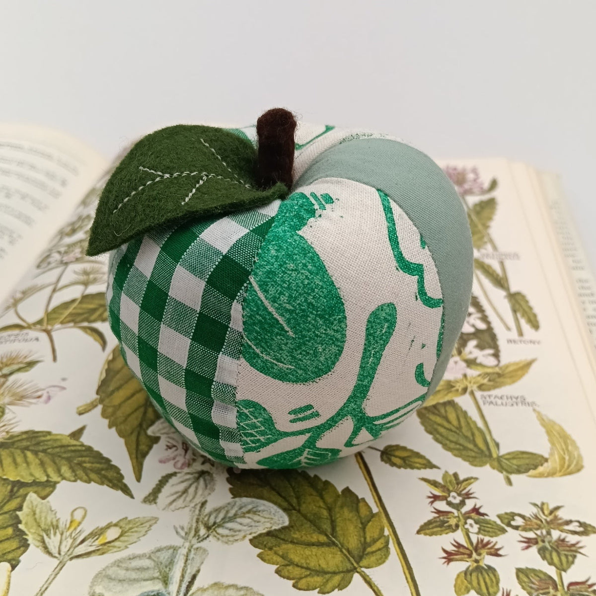Patchwork Apple Pin Cushion - Green