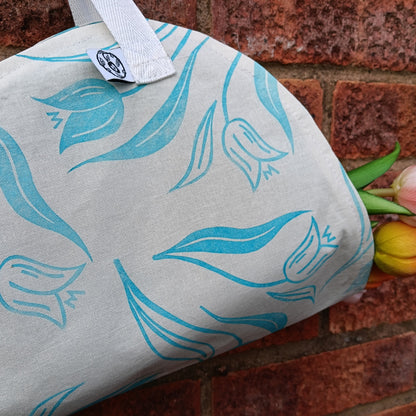 Handprinted Cotton Bouquet Bag - Teal