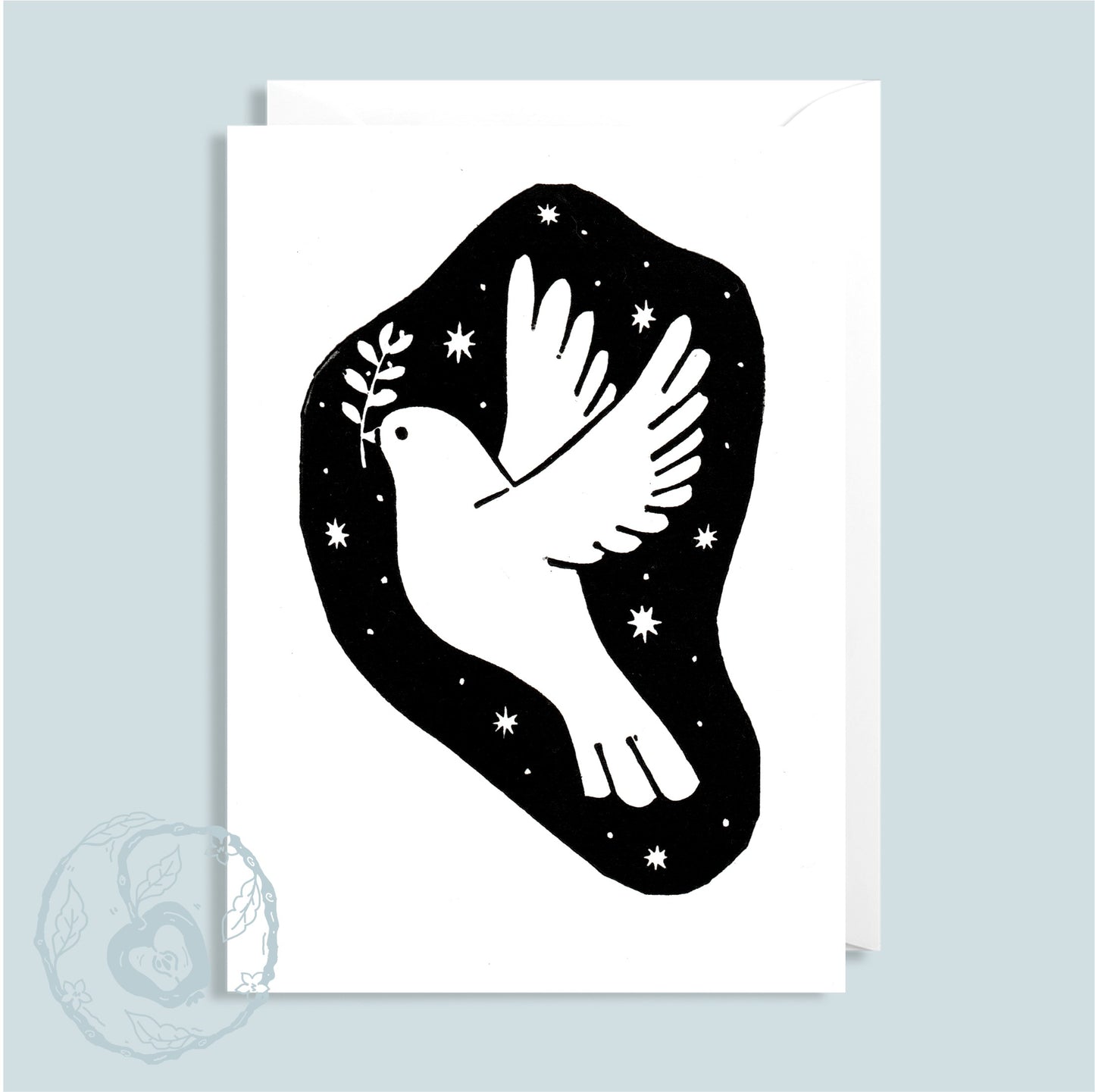 Dove (Black) - Greetings Card