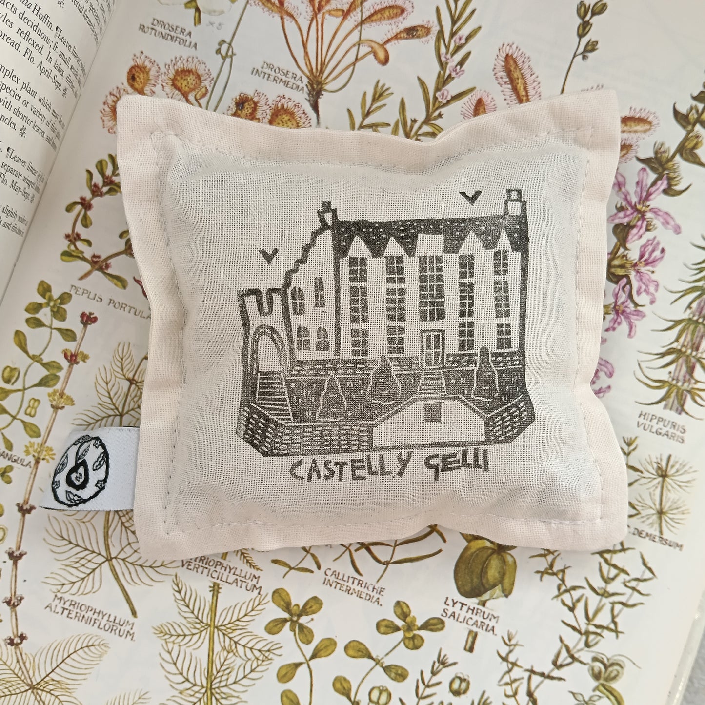 Hand-Printed Cotton Lavender Bag - Hay Castle | Castell Y Gelli