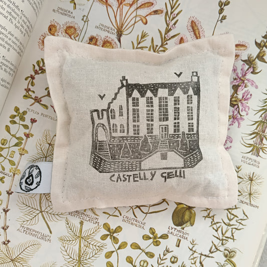 Hand-Printed Cotton Lavender Bag - Hay Castle | Castell Y Gelli