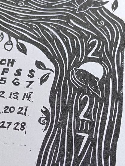 Hand-printed 2027 Calendar - A Woodland Year