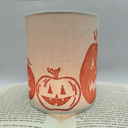 Hand-printed Tealight Lantern - Pumpkins