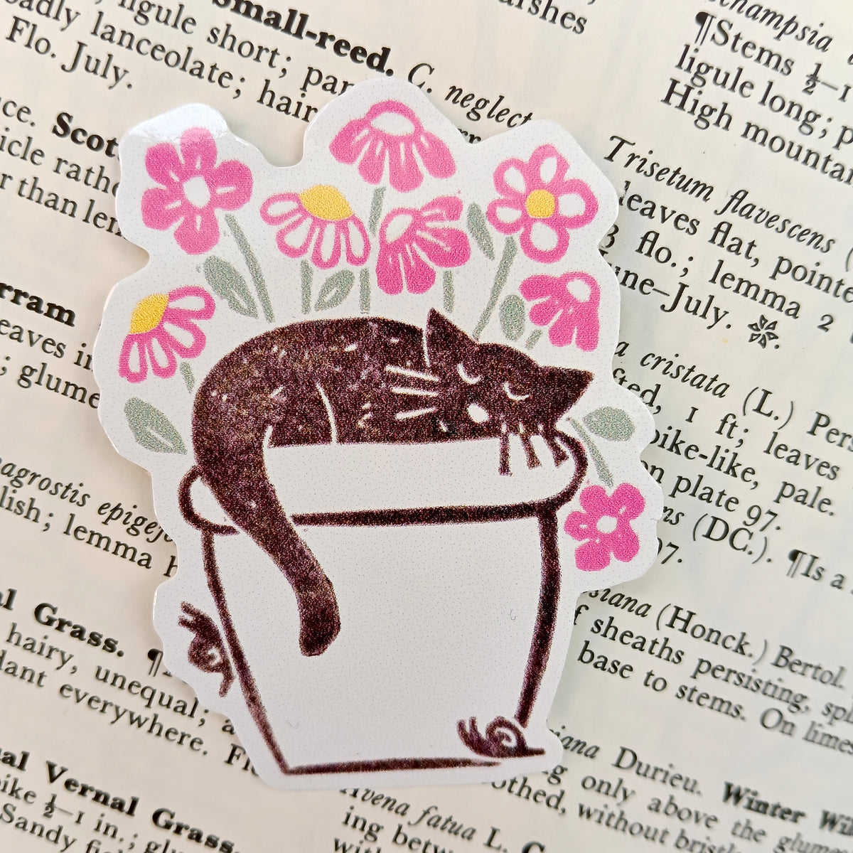 Flower Pot Cat - Sticker